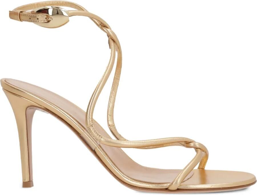 Gianvito Rossi 85 mm Black Mamba sandalen Goud