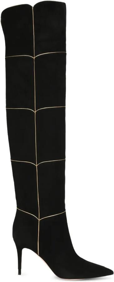 Gianvito Rossi 85 mm Clarice suède laarzen Zwart