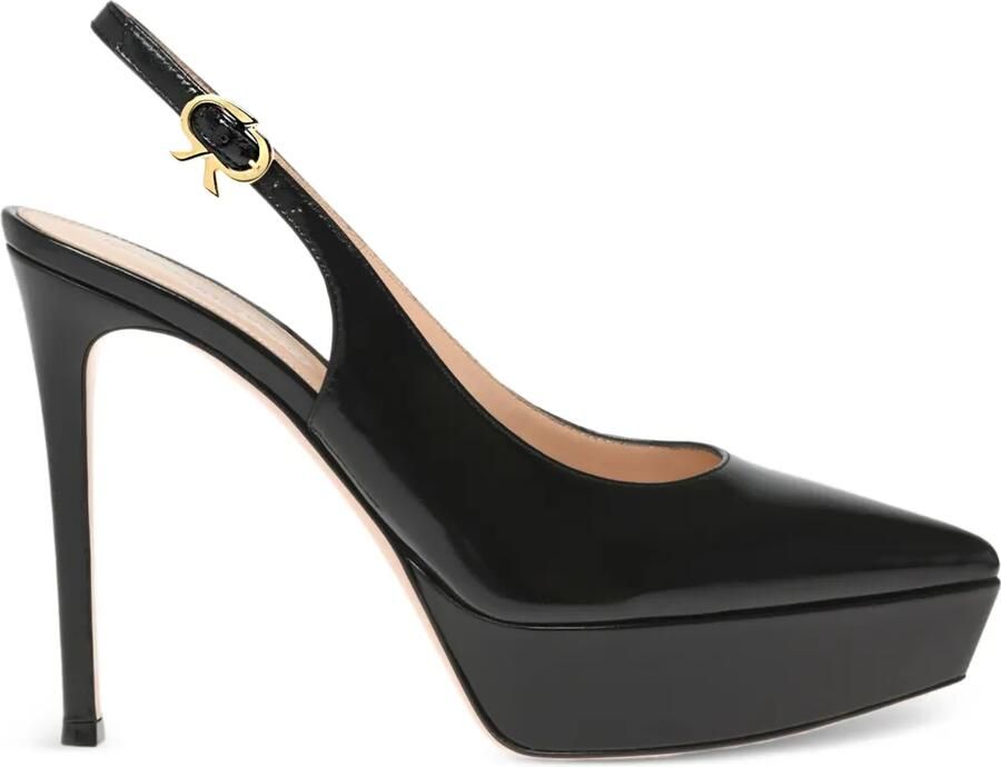 Gianvito Rossi 85 mm Dasha slingback pumps met plateauzool Zwart