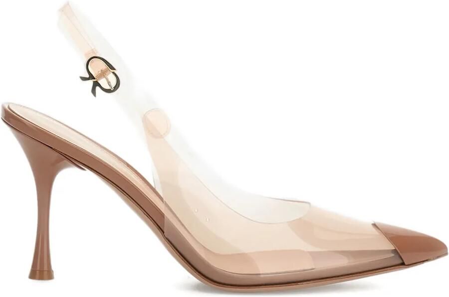 Gianvito Rossi 85 mm Diana doorzichtige slingback pumps Wit