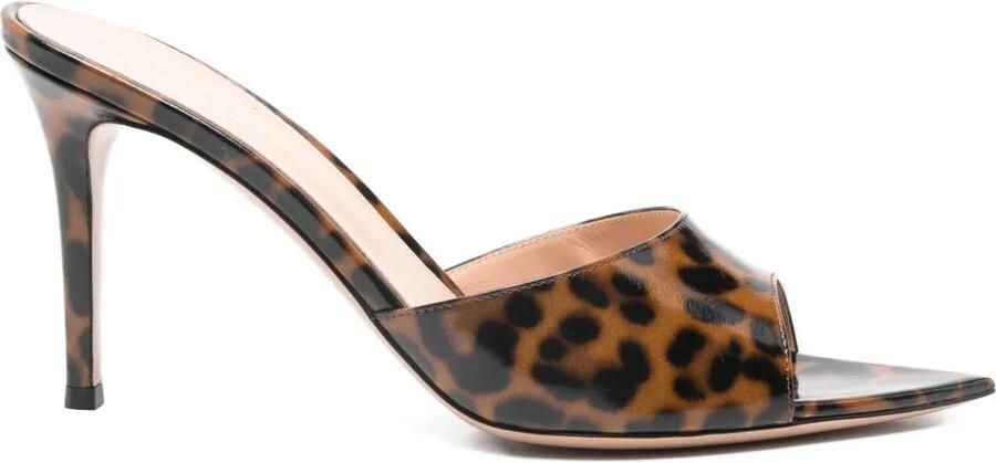 Gianvito Rossi 85 mm Elle leren sandalen met hak Bruin