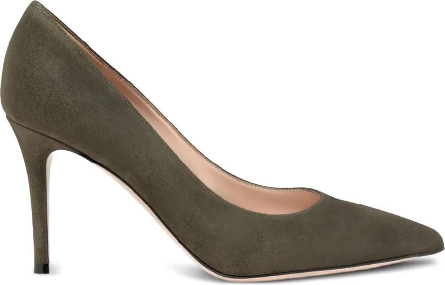 Gianvito Rossi 85 mm Gianvito suède pumps Groen