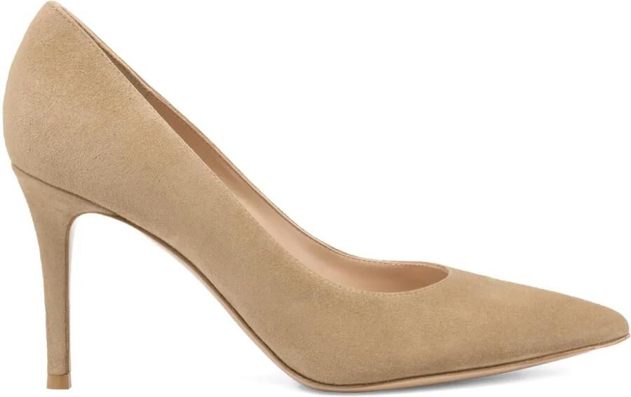 Gianvito Rossi 85 mm leren pumps Beige