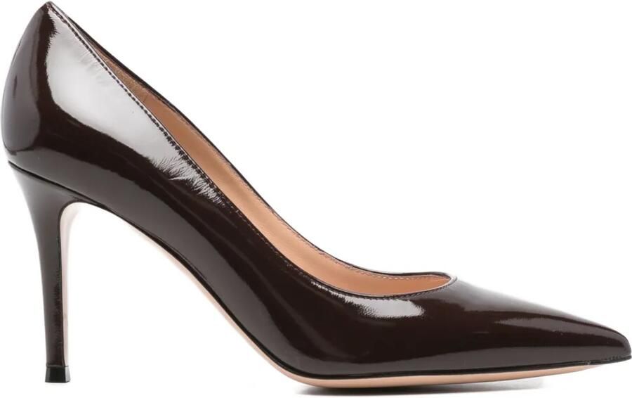 Gianvito Rossi 85 mm leren pumps Bruin