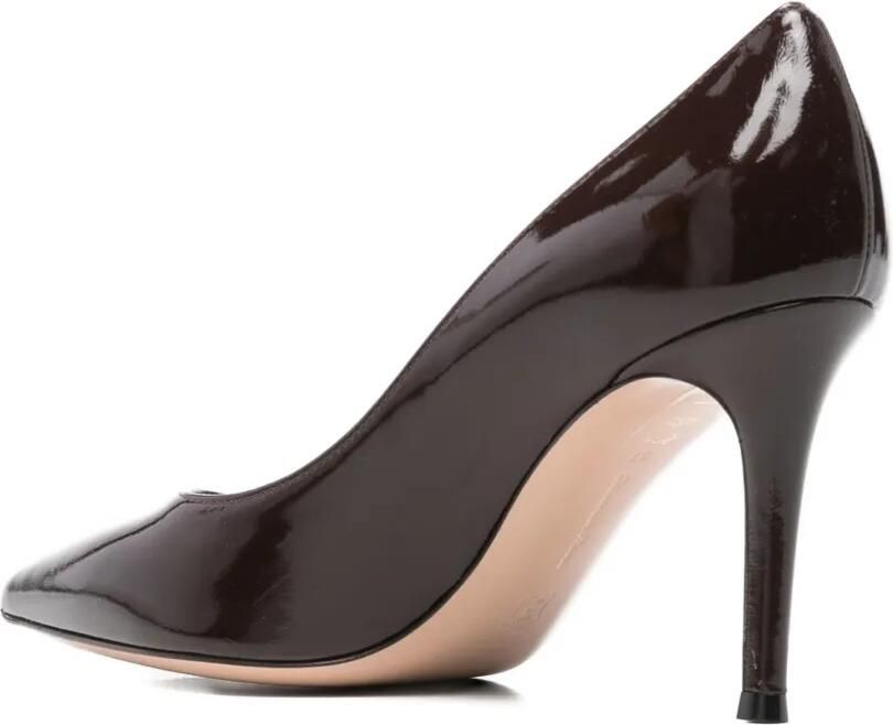 Gianvito Rossi 85 mm leren pumps Bruin - Foto 2