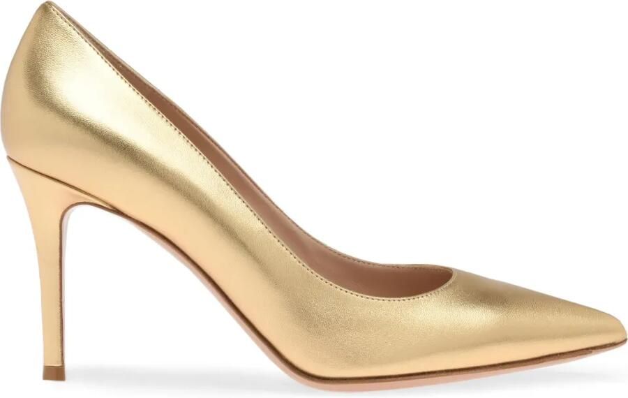 Gianvito Rossi 85 mm leren pumps Goud