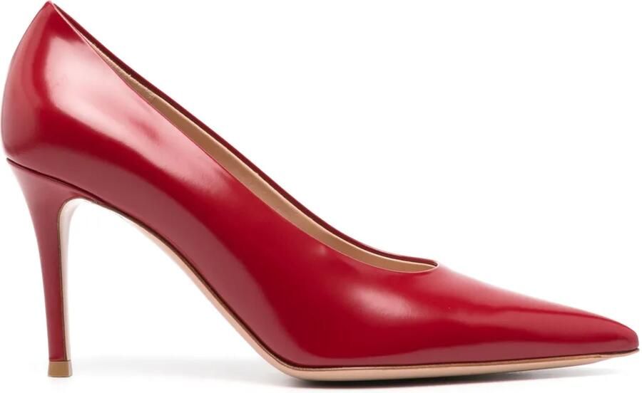 Gianvito Rossi 85 mm leren pumps Rood