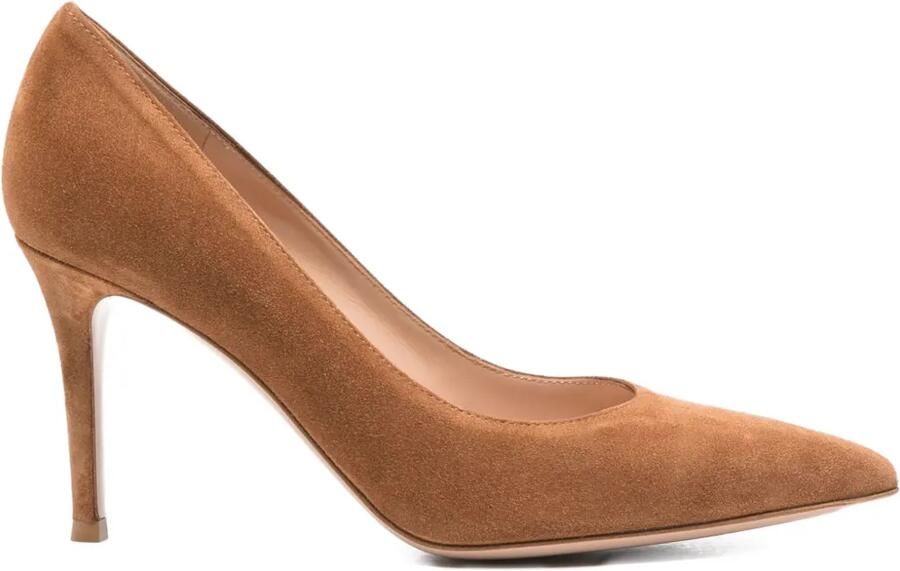 Gianvito Rossi 85mm Gianvito pumps met puntige neus Bruin