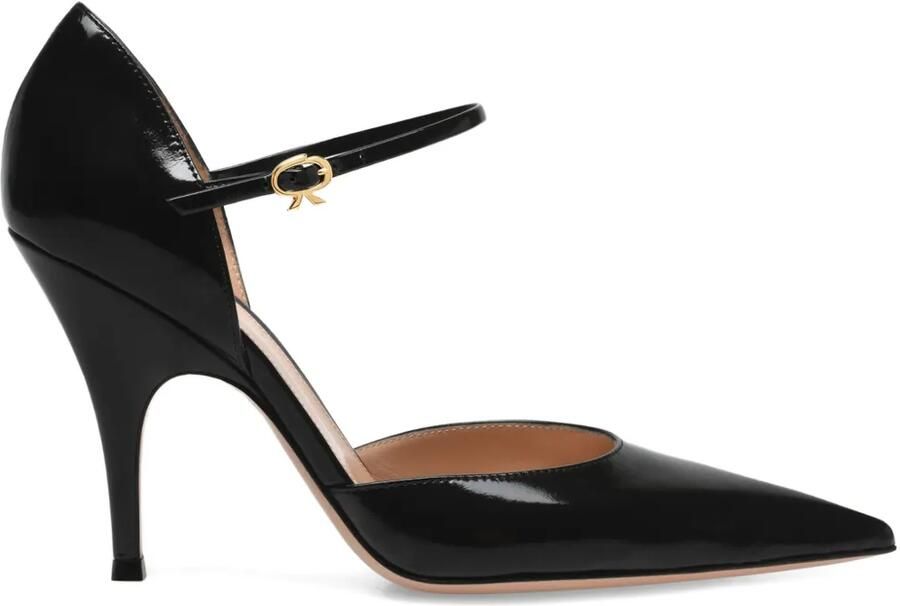Gianvito Rossi 95 mm 'Sofia D'Orsay' pumps met puntige neus Zwart