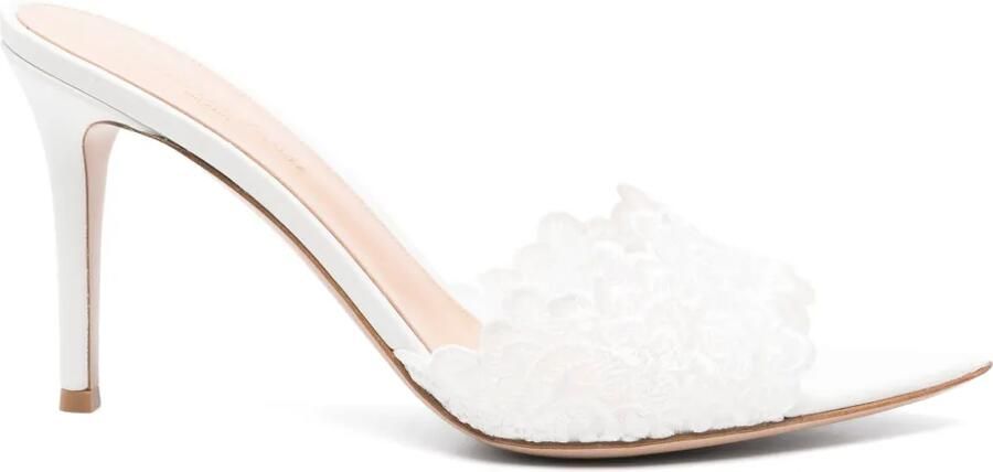 Gianvito Rossi 95 mm Yvonne muiltjes Wit