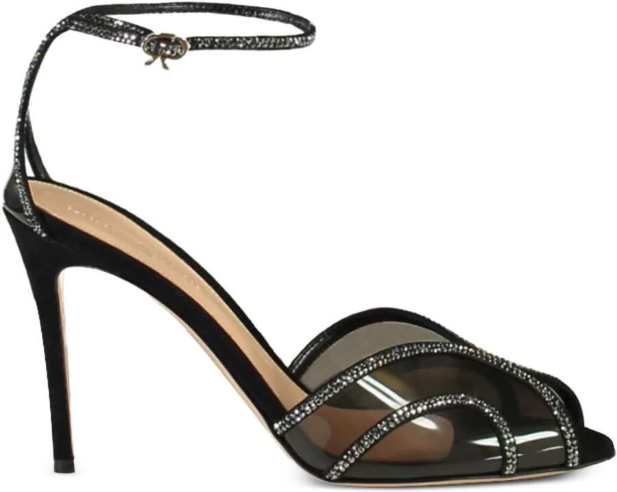 Gianvito Rossi 95mm Isabel crystal-embellishment sandals Zwart