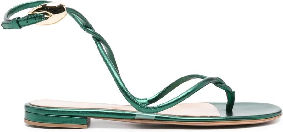Gianvito Rossi Black Mamba platte sandalen Groen