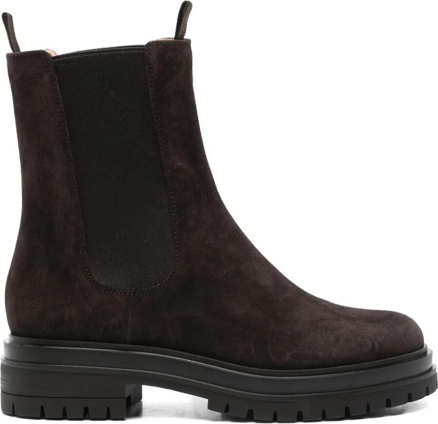 Gianvito Rossi Chester laarzen met elastisch vlak Bruin