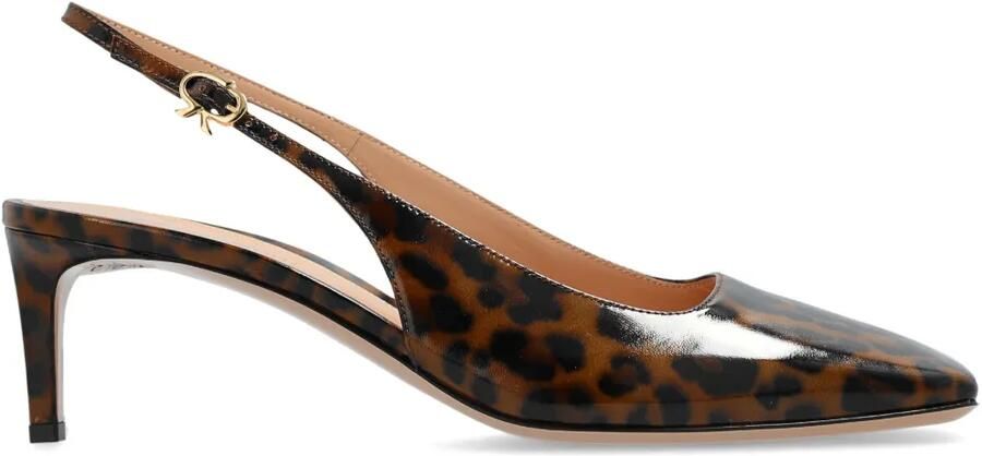 Gianvito Rossi Christina Sling 55 pumps met dierenprint Bruin