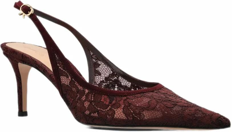 Gianvito Rossi Claudia lace slingback pumps Rood - Foto 4