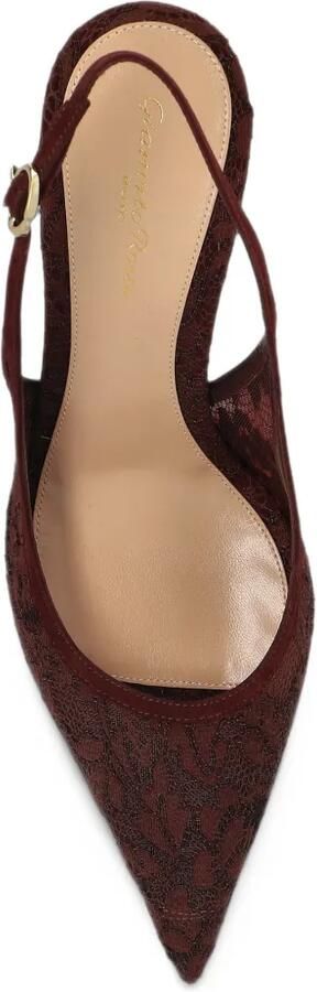 Gianvito Rossi Claudia lace slingback pumps Rood - Foto 5