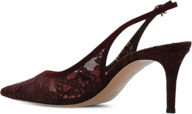 Gianvito Rossi Claudia lace slingback pumps Rood - Foto 3