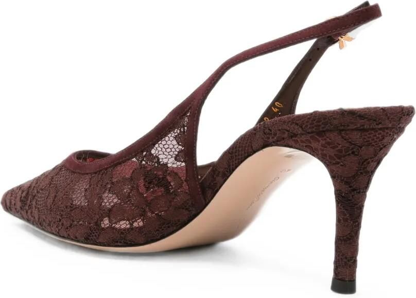 Gianvito Rossi Claudia Sling 70 pumps met kanten vlakken Bruin - Foto 2
