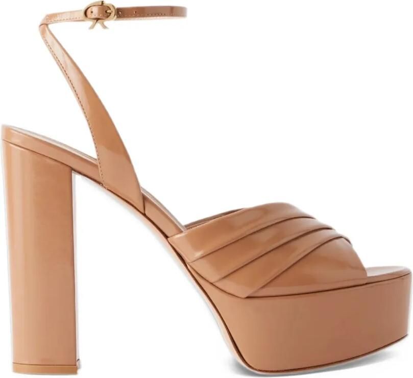 Gianvito Rossi crossover-strap platform sandals Beige