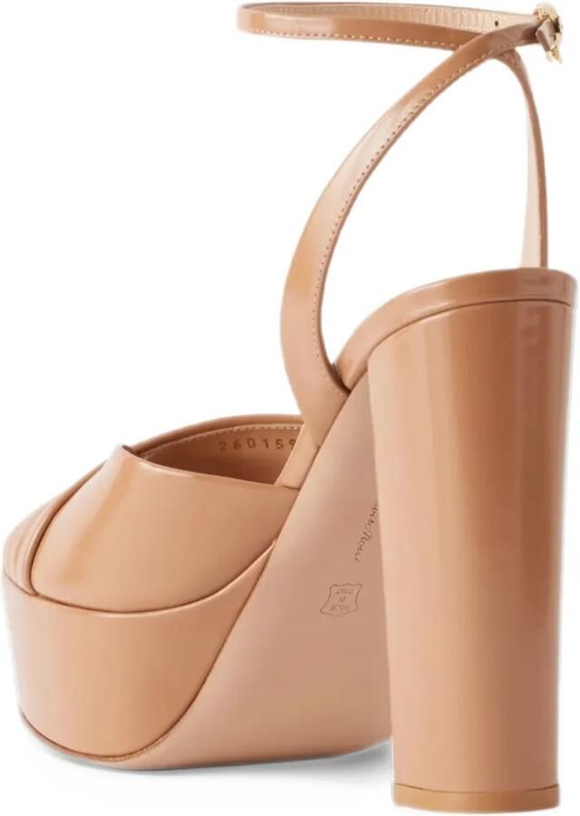 Gianvito Rossi crossover-strap platform sandals Beige - Foto 5