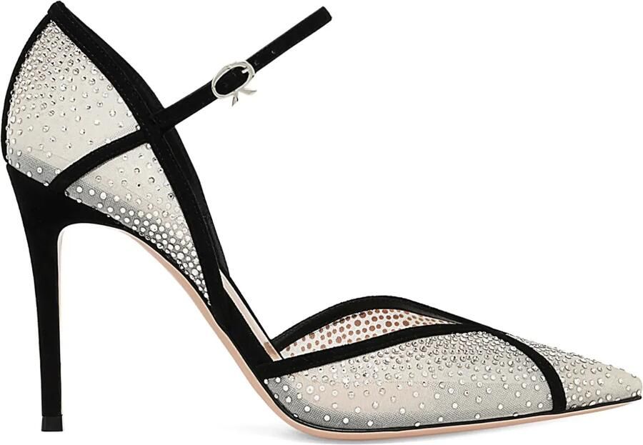 Gianvito Rossi D'Orsay pumps verfraaid met hak Wit