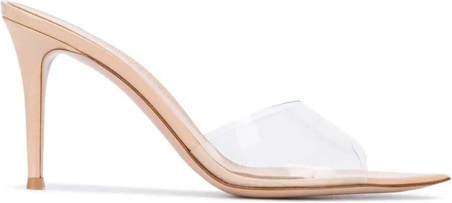 Gianvito Rossi Elle 85 sandalen met puntige neus Beige