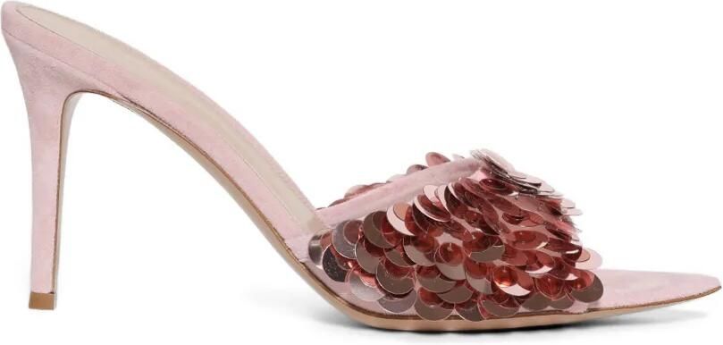 Gianvito Rossi Elle sandalen verfraaid met pailletten Roze