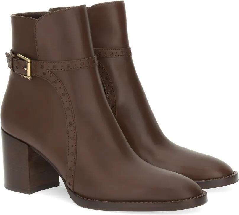 Gianvito Rossi Enkellaarzen met brogue-detail en gespbandje Bruin - Foto 3