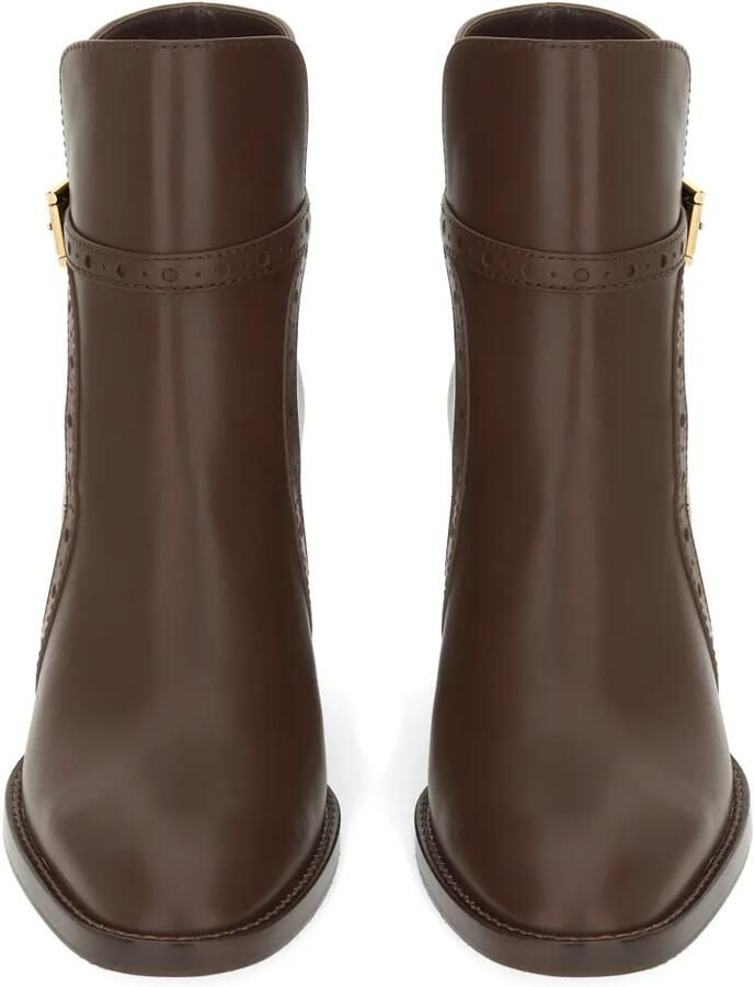 Gianvito Rossi Enkellaarzen met brogue-detail en gespbandje Bruin - Foto 2