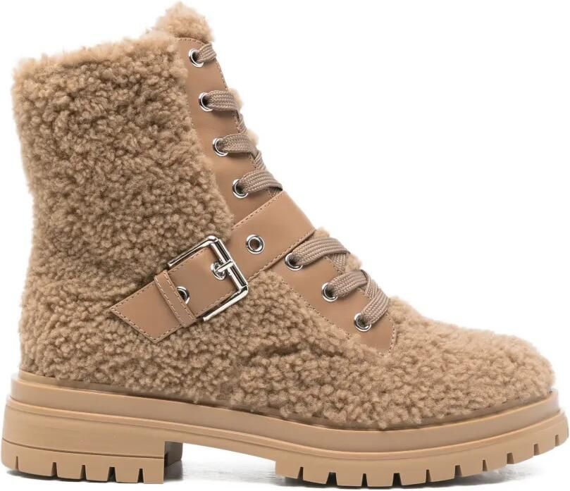 Gianvito Rossi Enkellaarzen met gespdetail Beige