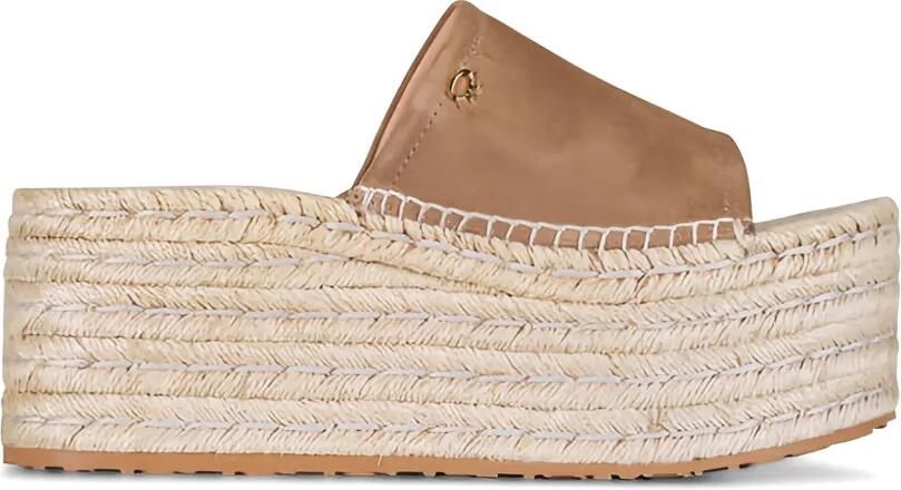Gianvito Rossi Espadrilles met plateauzool Bruin