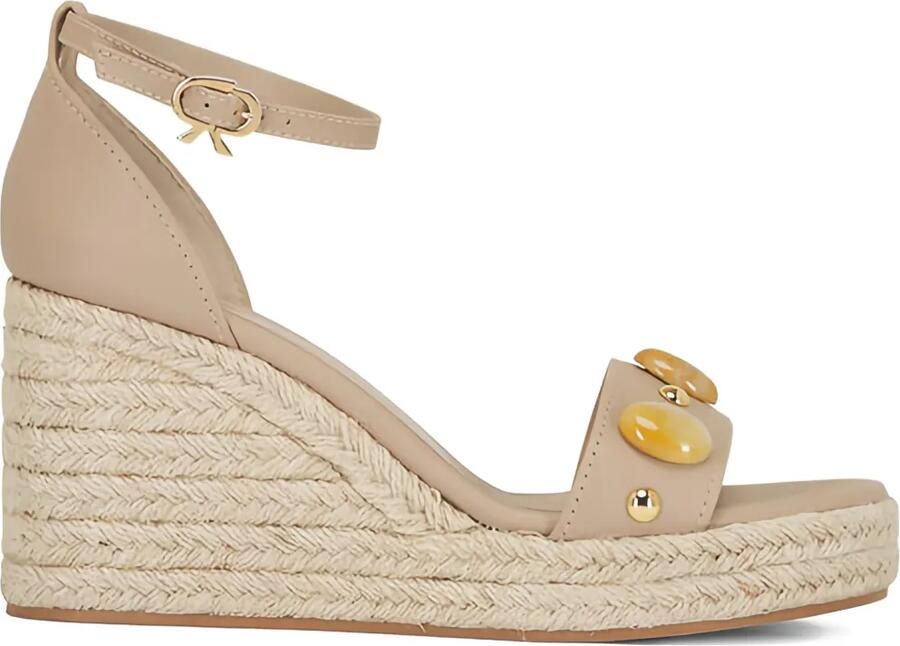 Gianvito Rossi Espadrilles verfraaid met sleehak Beige