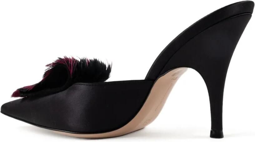 Gianvito Rossi feather-embellished heeled mules Zwart - Foto 3