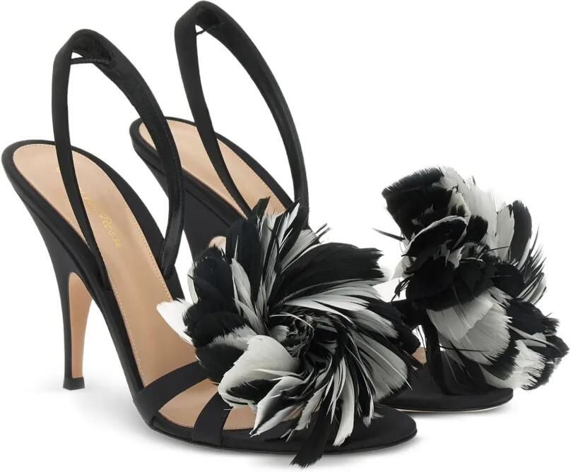 Gianvito Rossi Fenice sandalen verfraaid met veren Zwart - Foto 4