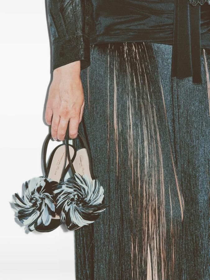 Gianvito Rossi Fenice sandalen verfraaid met veren Zwart - Foto 3