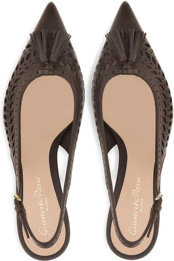 Gianvito Rossi Fes Sling slingback pumps met kwastje Bruin - Foto 2