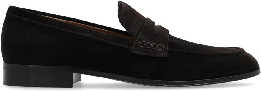 Gianvito Rossi George suède loafers met penny slot Bruin
