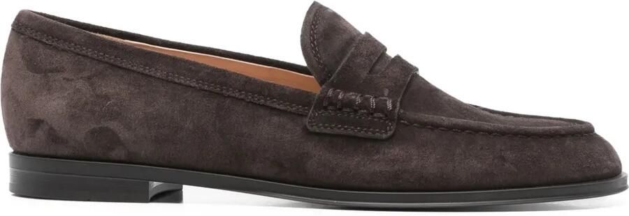 Gianvito Rossi Georgie suède loafers met penny bandje Bruin