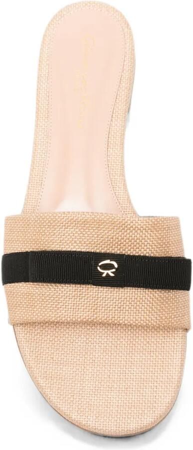 Gianvito Rossi Geweven slippers met strikdetail Beige - Foto 2