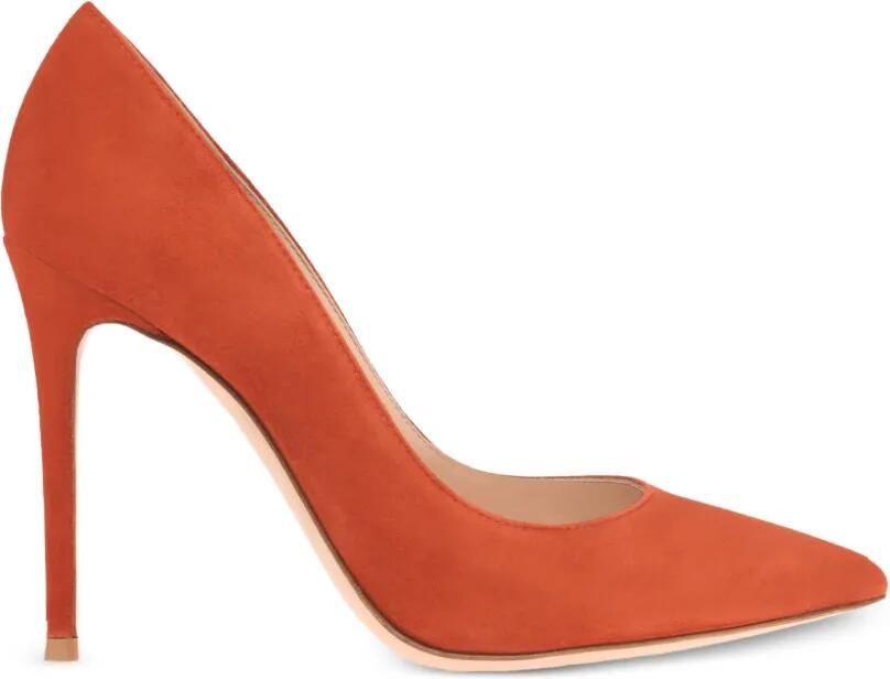 Gianvito Rossi GIANVITO suède pumps met puntige neus Oranje