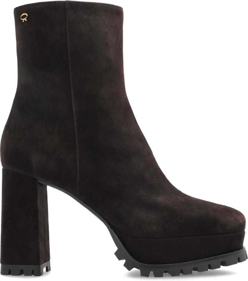 Gianvito Rossi Harlem 70 mm enkellaarzen met plateauzool Zwart