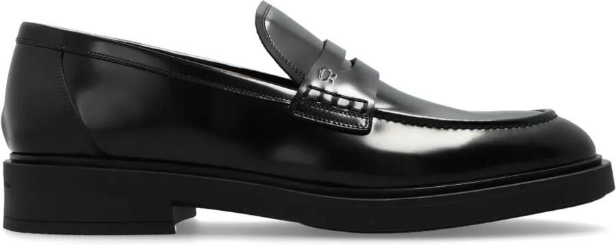 Gianvito Rossi Harris gepolijste leren loafers Zwart