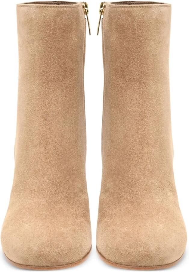 Gianvito Rossi Joelle 70mm suède enkellaarzen met blokhak Bruin - Foto 2