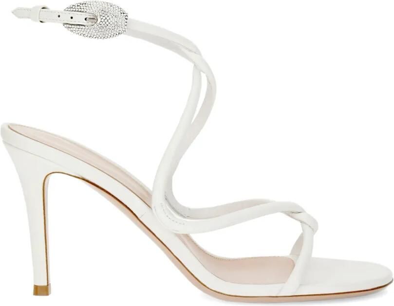 Gianvito Rossi Jungle Mamba leren sandalen verfraaid met kristallen Wit