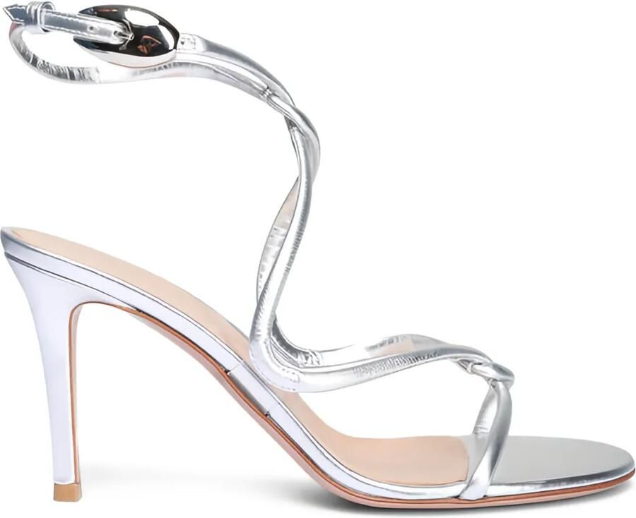Gianvito Rossi Jungle Mamba sandalen met gedraaid bandje Zilver