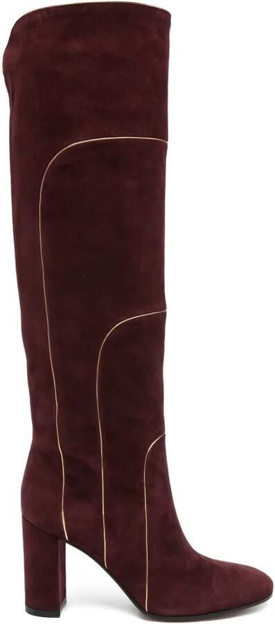 Gianvito Rossi Laarzen met line-detail Rood
