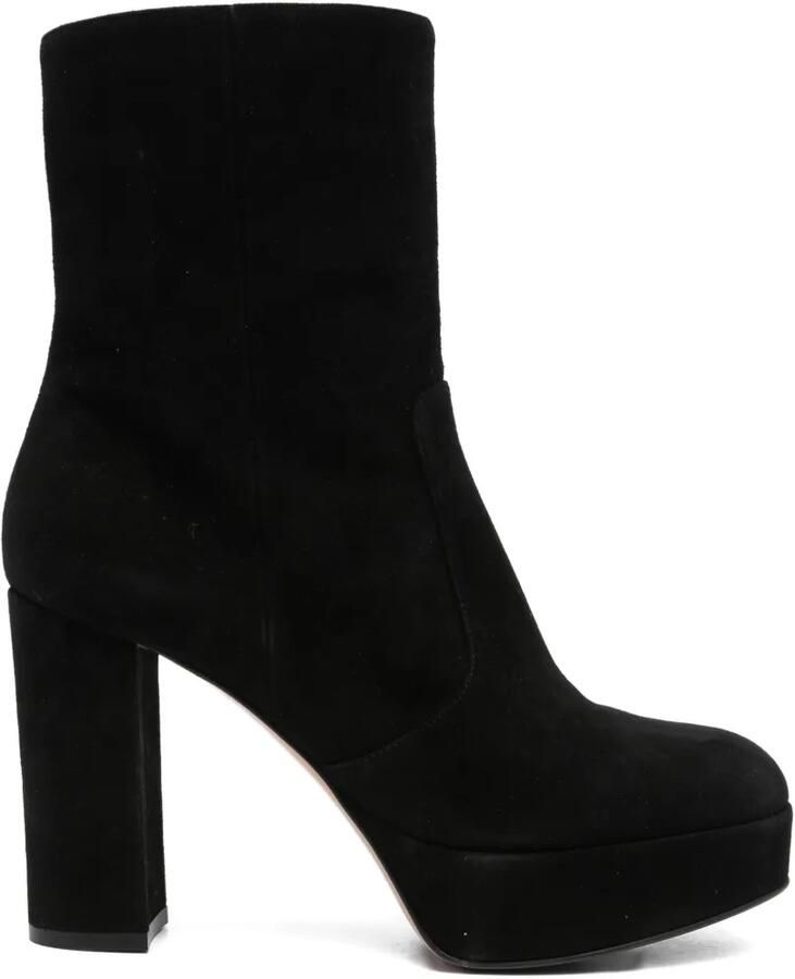Gianvito Rossi Laarzen met plateauzool Zwart