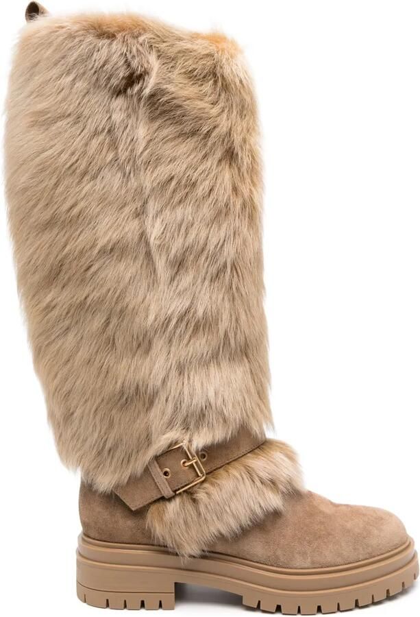 Gianvito Rossi Laarzen met vlakken Beige