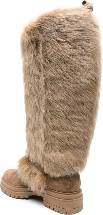 Gianvito Rossi Laarzen met vlakken Beige - Foto 3
