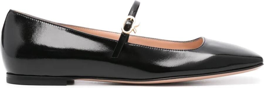 Gianvito Rossi Leren ballerina's Zwart